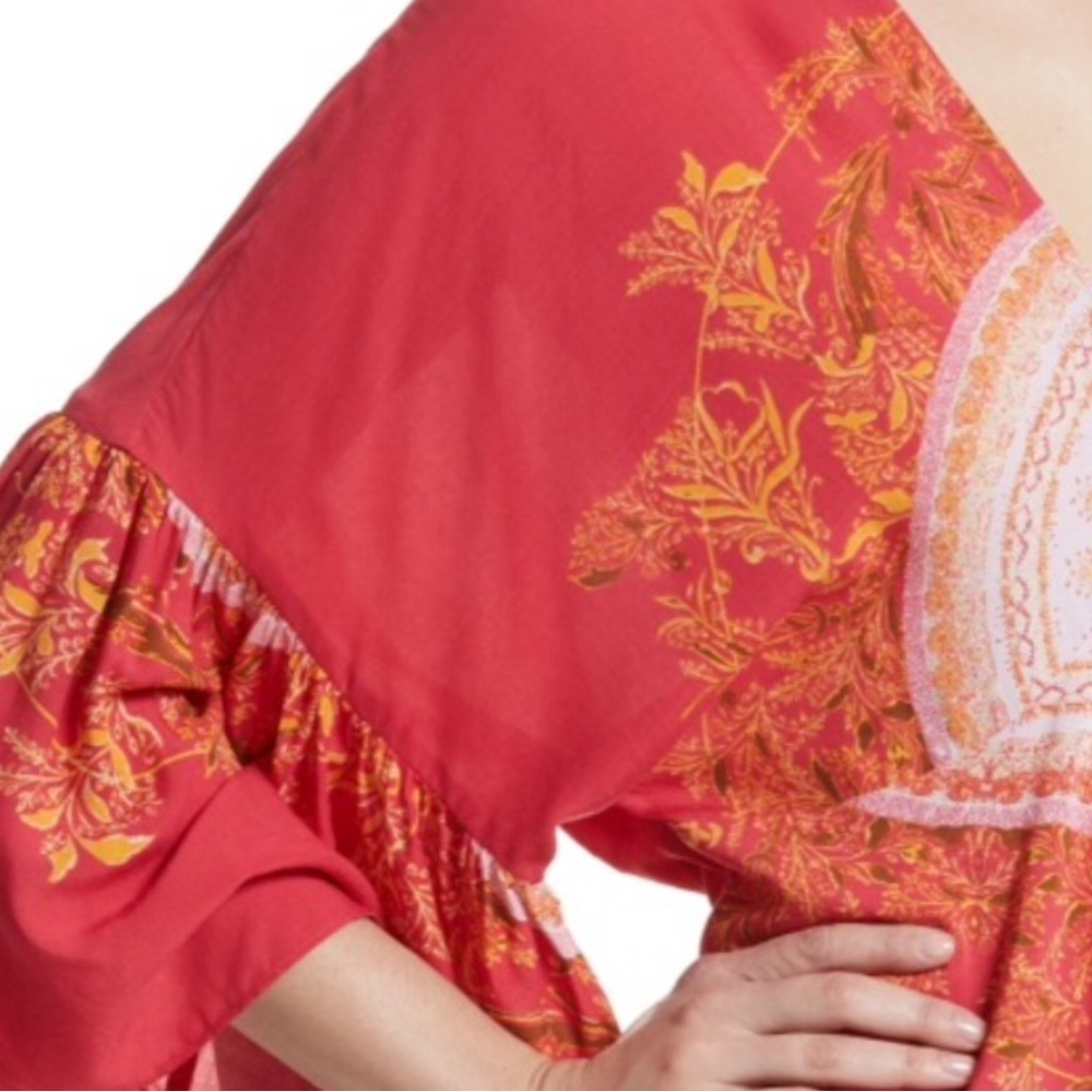Free People Red and White Floral Tunic - Picture 3 of 13